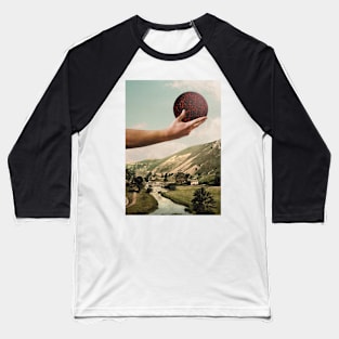 Landscape - Vintage Inspired Collage Illustration Baseball T-Shirt